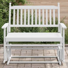 Glider Bench White Solid Poplar wood Medium Glider Bench