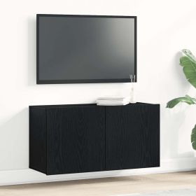 TV Cabinet Black Oak 31.5x11.8x16.1" Engineered Wood