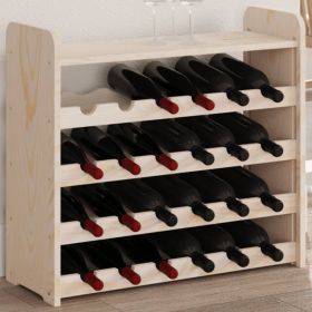 Wine Rack with Top Board 26.6x9.8x23.6" Solid Wood Pine