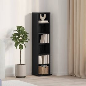 CD Cabinet Black Oak Engineered Wood Compact Modern Design