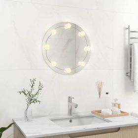 Wall Mirror With Led Light Silver Glass, plastic Medium