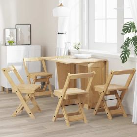 Dining Chair Honey wax brown Solid pine wood and engineered wood