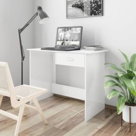 Desk High gloss white Engineered wood Gloss Finish Desk