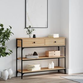 Console Table Sonoma Oak Engineered Wood Narrow Adjustable Feet