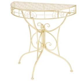 Side Table Gold Metal 28.3 x 14.2 x 29.1 in Decorative Inlays
