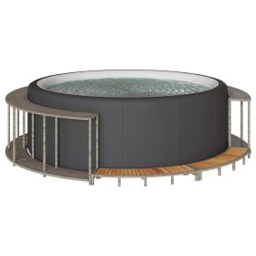 Hot Tub Surround Grey Poly Rattan Hot Tub Surround Round Modern