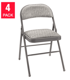 Meco Upholstered Folding Chair, 4-pack