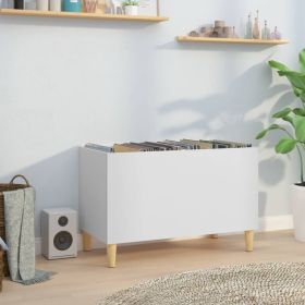 Record Cabinet White Engineered wood Medium Record Cabinet