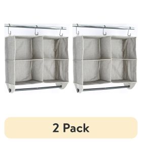 (2 Pack)4-Shelf Hanging Polyester and Cotton Adult Closet Organizer with Hanging Rack