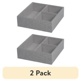 (2 pack)4-Piece Hard-Sided Drawer Adult Organizer, Gray