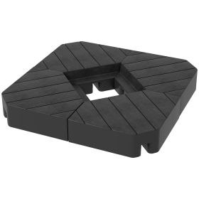Outsunny 4 Piece Patio Cantilever Umbrella Base Weight Set, Outdoor Offset Umbrella Weights for Umbrella Stand