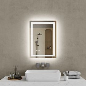 20"x28" LED Bathroom Mirror, Front-Lit and Back-Lit, 3 Color Tem Adjustable, Brightness Memory, Anti-fog LED Vanity Mirror[Unable to ship on week