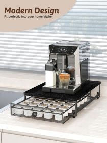 K-cup Storage Rack, Coffee Capsule Drawer Style Storage Box, Storage Rack With Sliding Drawer Under The Coffee Machine, Can Accommodate Up To 35 (Color: Black)