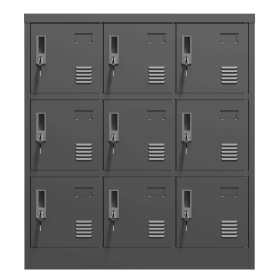 9 Employee Lockers (Color: Black)