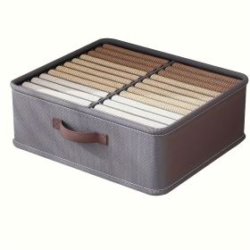Double Row Clothes And Pants Storage Box, A Large Clothes Storage Basket With 28 Compartments, High-quality Foldable Organizer Box, Easy To Insta (Color: Grey)