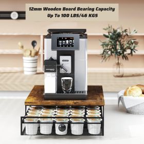 K-cup Storage Rack, Coffee Capsule Holder, Cabinet Lower Capsule Holder With Sliding Drawers, Can Accommodate Up To 35 K-cup Coffee Capsules With (Color: Brown)