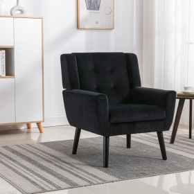 Modern Soft Velvet Ergonomic Accent Chair For Living Room, Bedroom - Home Chair (Color: Black)