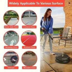 15-Inch Heavy Duty Surface Cleaner Kit for Pressure Washers - 4000 PSI Dual Nozzles with Extension Wand (Color: 15Inch- 4000 PSI 1PC)