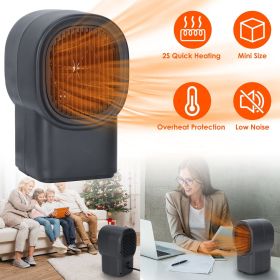 500W Portable Electric Space Heater Mini Desktop Fan Heater Personal Small Space Heater for Home Office (Color: Grey)